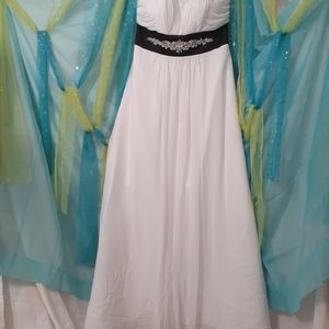 Black and white wedding dress from David's Bridal